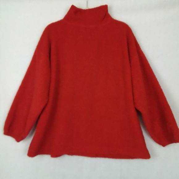 Loft Plus 1/4 Zip Fleece Lined Teddy‎ Bear Pullover Sweater Size 16/18 in Red - Picture 3 of 11